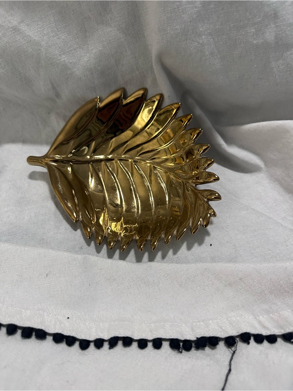 Gold Leaf Decorative Jewelry Tray - Women's Accessory